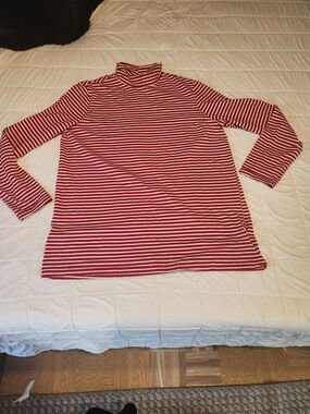 White Stag Red & White Striped Turrleneck